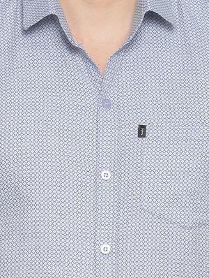 blue printed casual shirt - 16901602 - Standard Image - 5