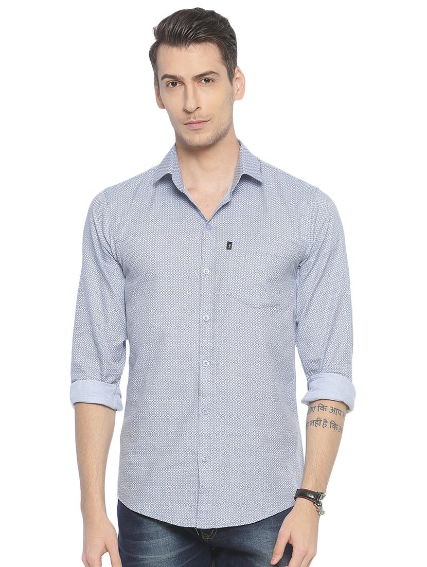 blue printed casual shirt - 16901602 - Zoom Image - 1