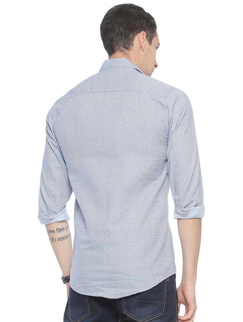 blue printed casual shirt - 16901602 - Zoom Image - 3