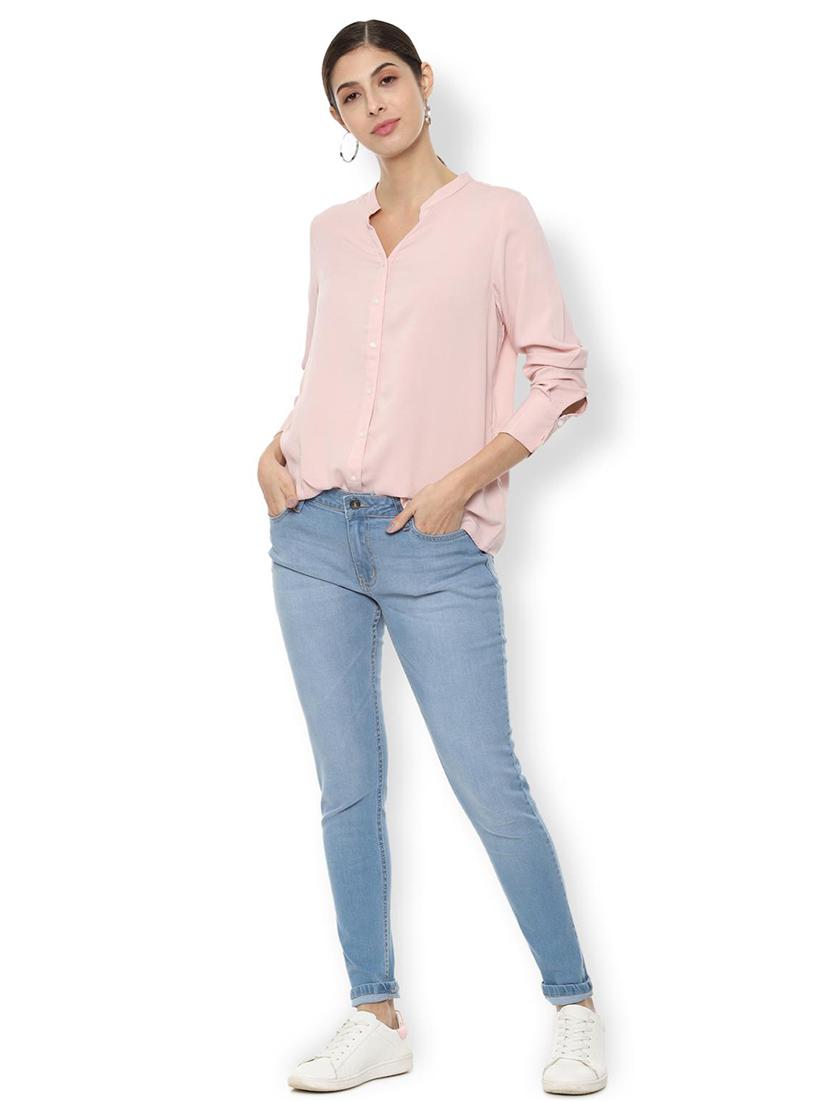 long sleeved mandarin neck shirt - 16901822 - Zoom Image - 3