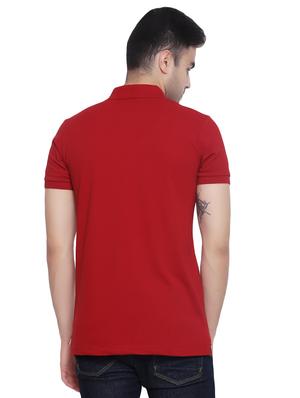 red solid polo t-shirt - 16901867 - Standard Image - 3