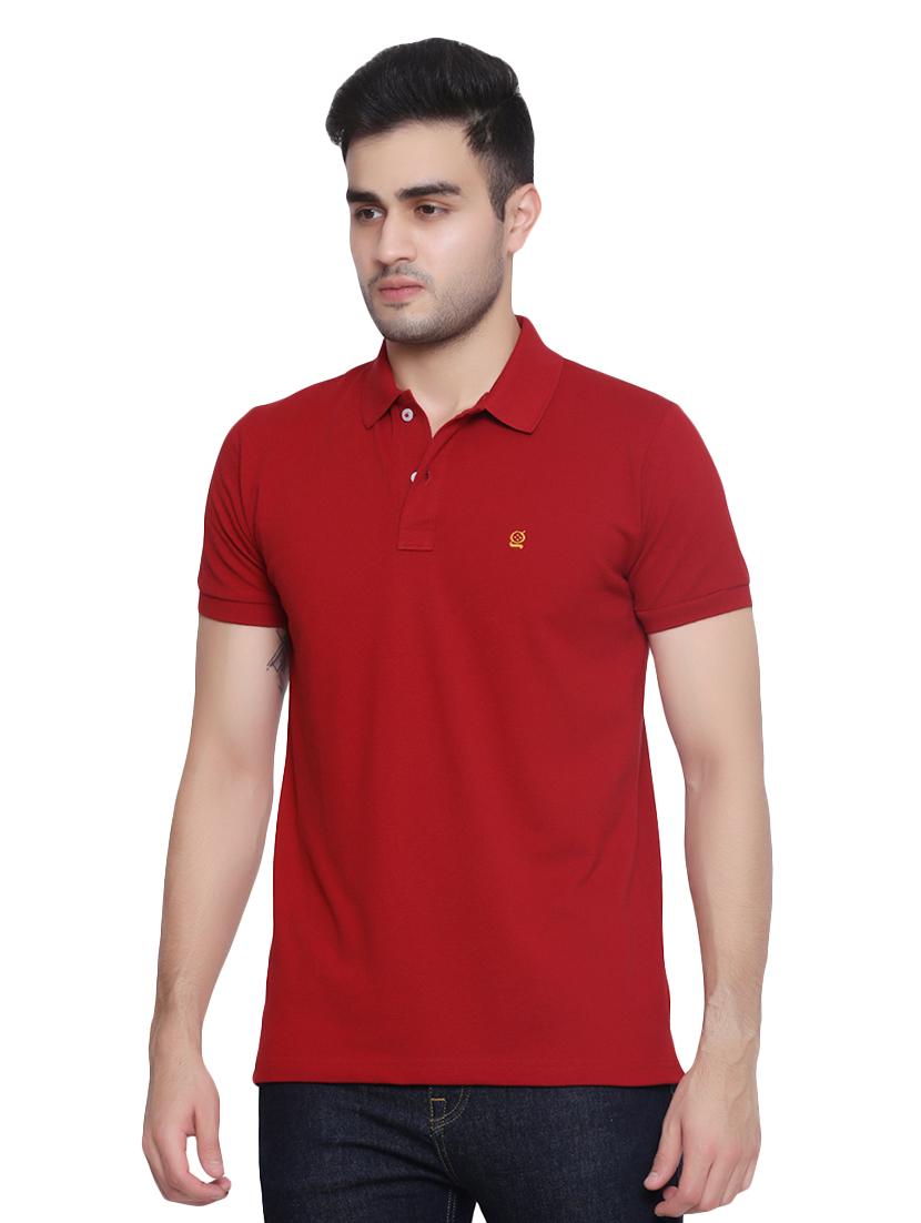 red solid polo t-shirt - 16901867 - Zoom Image - 1