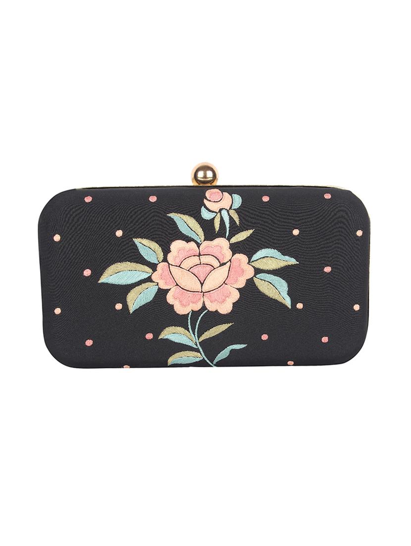 black silk ethnic clutch - 16902212 - Zoom Image - 1