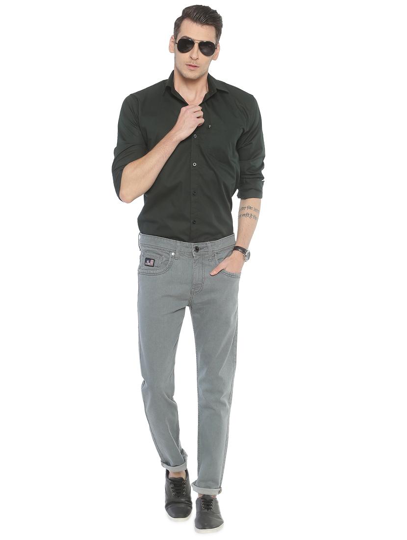 grey solid denim jeans - 16902335 - Zoom Image - 4