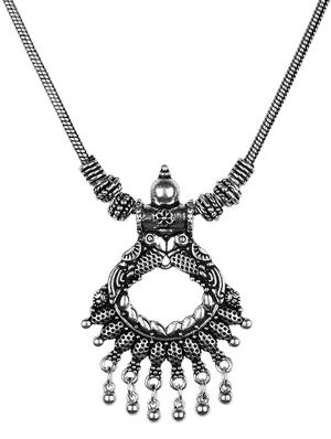 silver oxidized tribal necklace - 16902492 - Standard Image - 2