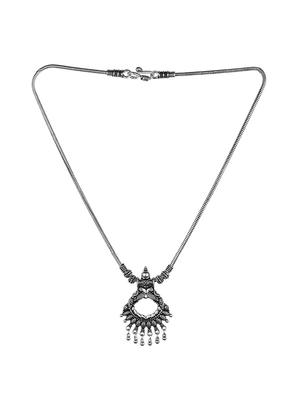 silver oxidized tribal necklace - 16902492 - Standard Image - 3