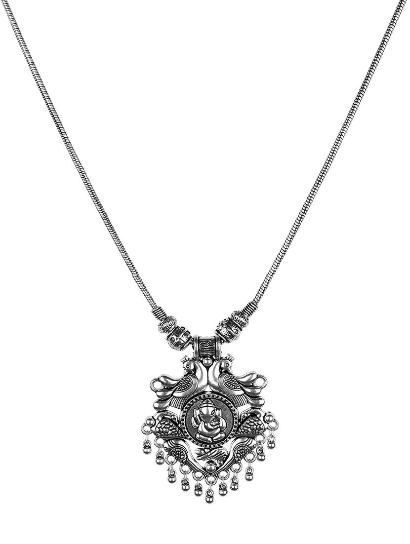 silver oxidized tribal necklace - 16902528 - Zoom Image - 1