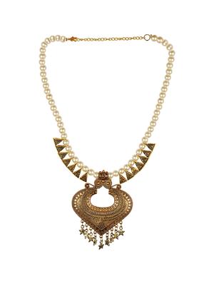 gold oxidized tribal necklace - 16902580 - Standard Image - 3