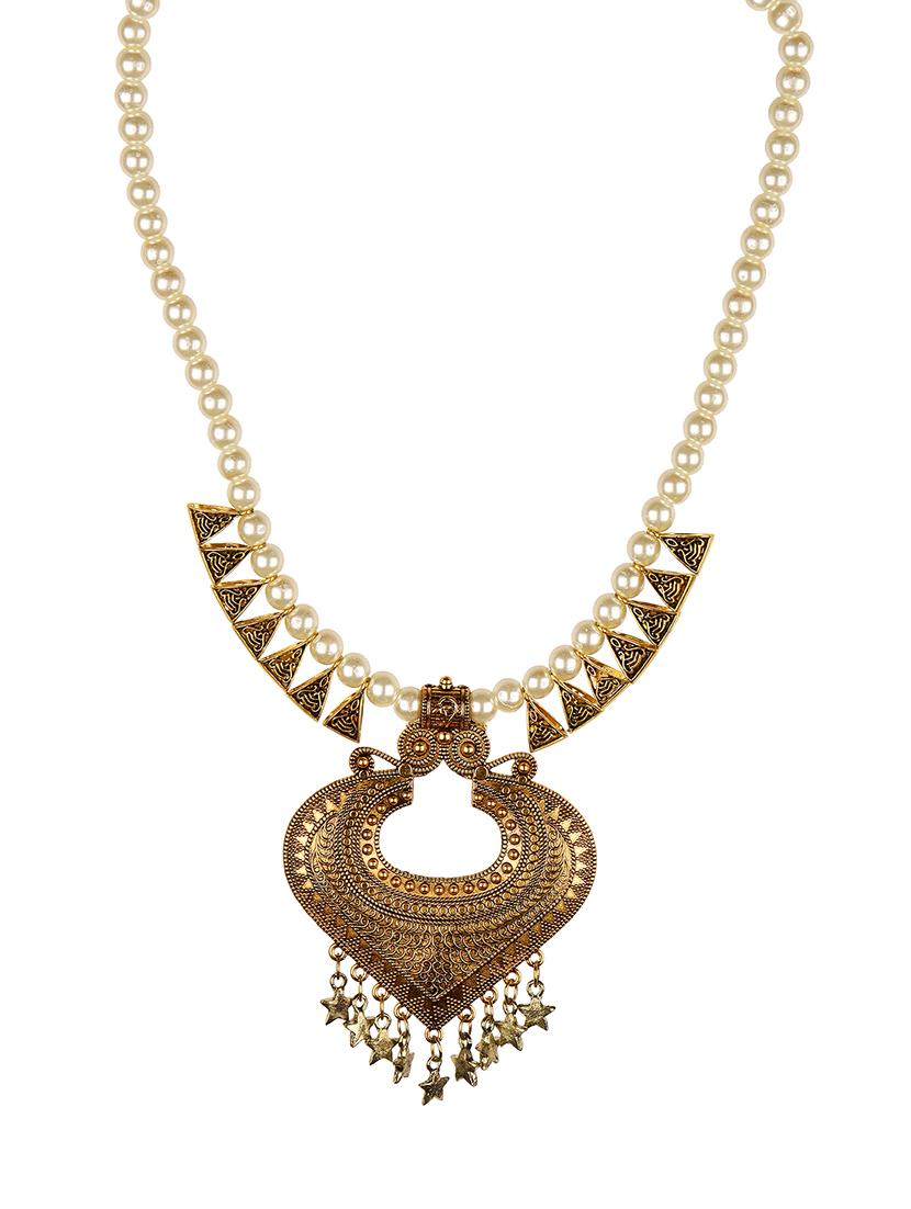 gold oxidized tribal necklace - 16902580 - Zoom Image - 1
