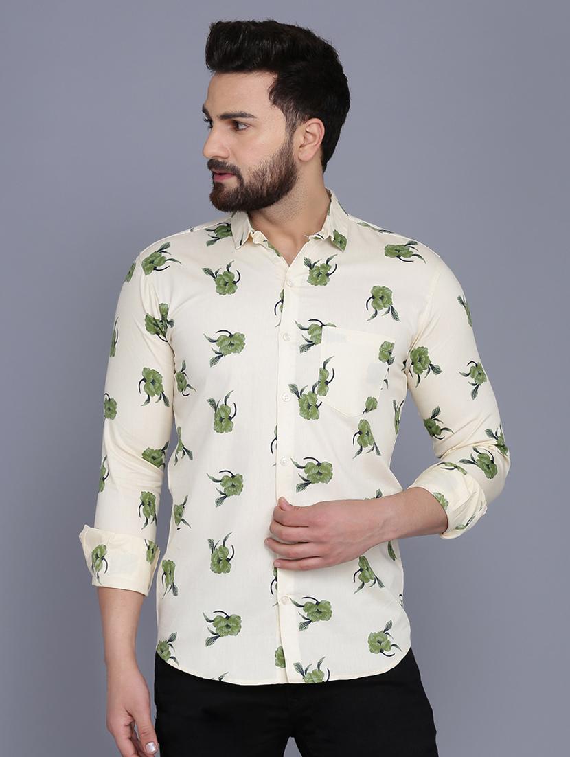 beige printed casual shirt - 16903479 - Zoom Image - 1