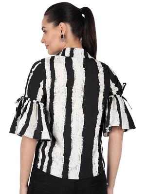 bell sleeved striped top - 16903598 - Standard Image - 3