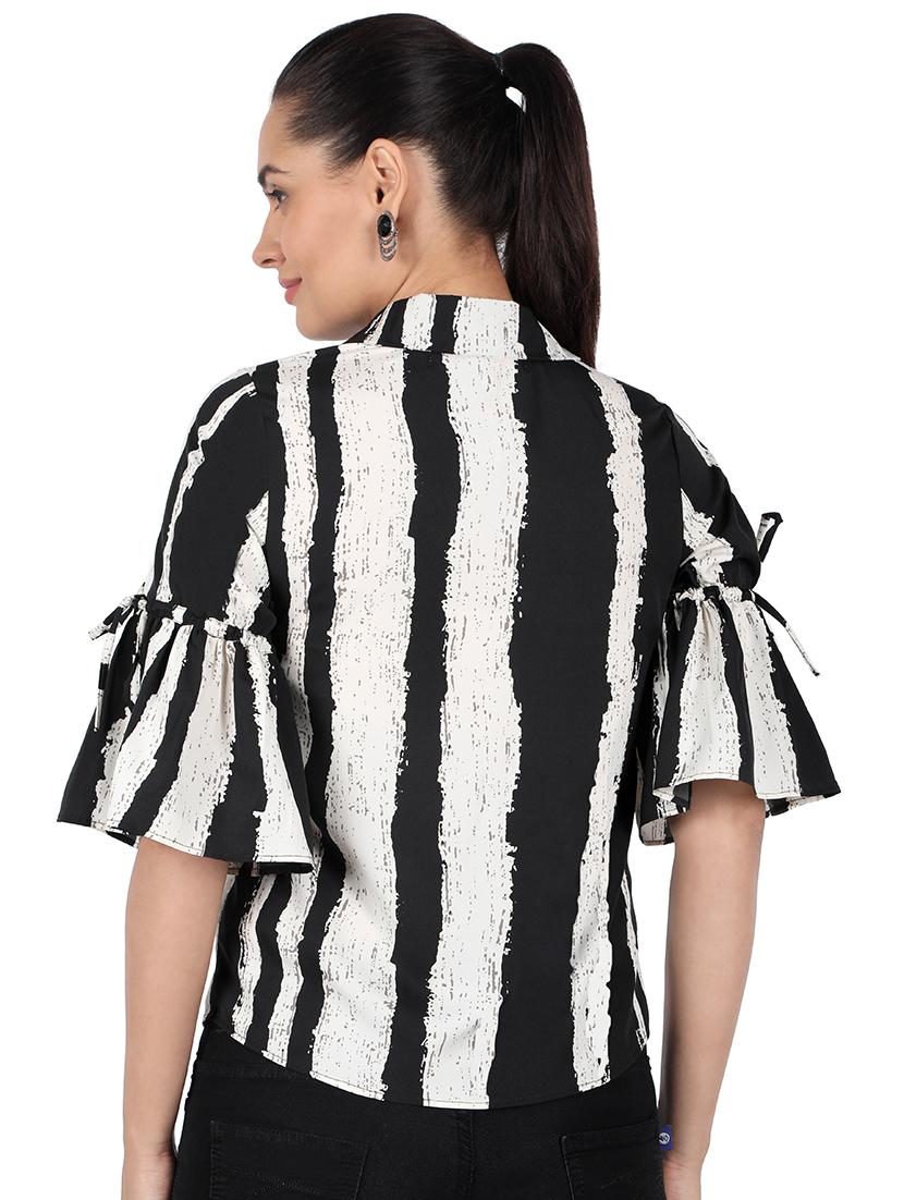 bell sleeved striped top - 16903598 - Zoom Image - 3