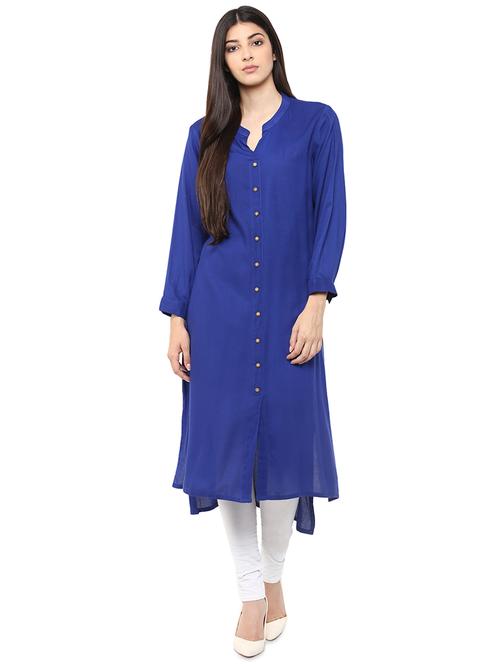solid high low kurta - 16904604 - Standard Image - 1