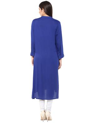 solid high low kurta - 16904604 - Standard Image - 3