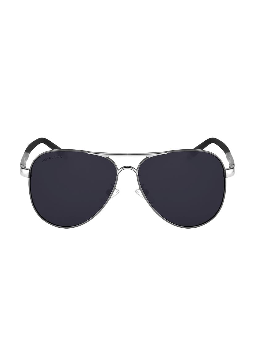 royal son hd vision polarized classic retro aviator mens unisex sunglasses -black - 16904691 - Zoom Image - 1