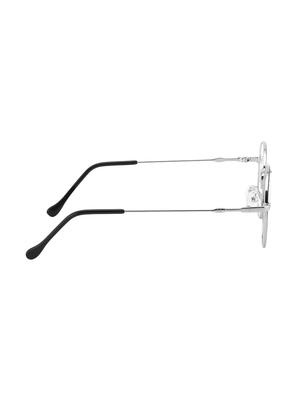 royal son full rim metal round anti-reflection eyeglasses frame - silver - 16904697 - Standard Image - 3