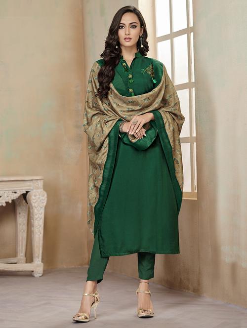solid semi-stitched suit - 16904830 - Standard Image - 1