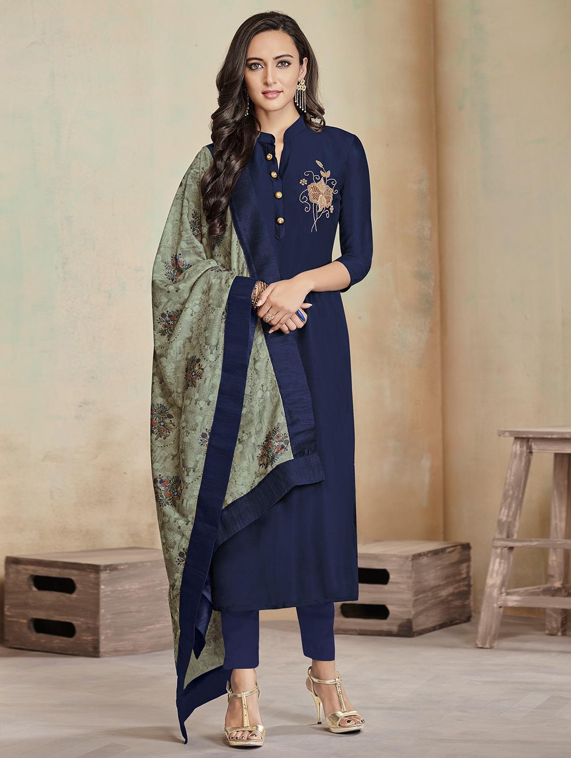 solid semi-stitched suit - 16904836 - Zoom Image - 1