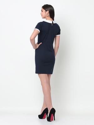 contrast detail peter pan collar bodycon dress - 16904860 - Standard Image - 3