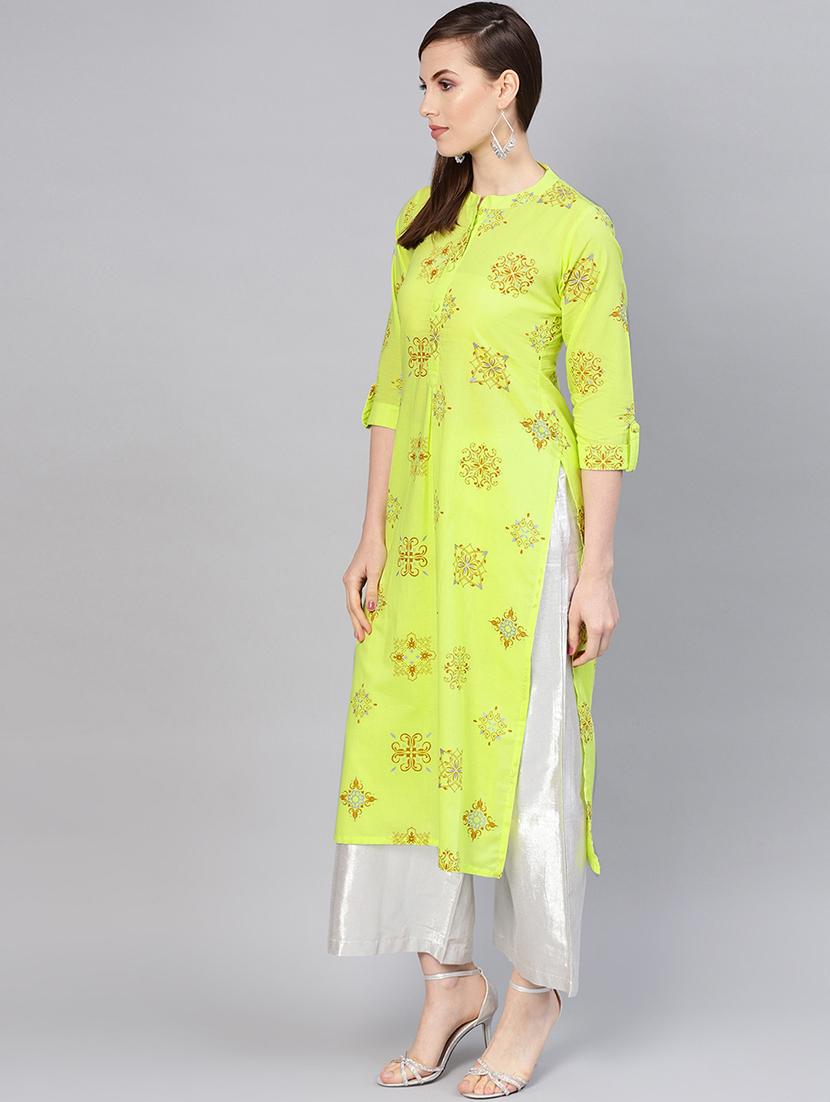 block print straight kurta - 16906400 - Zoom Image - 2