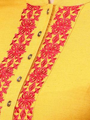 yoke embroidered straight kurta - 16906416 - Standard Image - 4