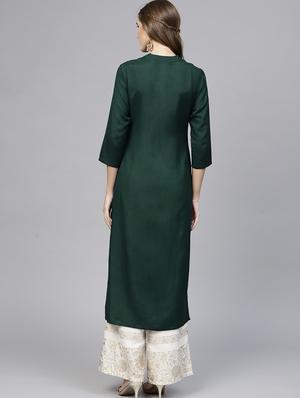 tonal embroidered straight kurta - 16906417 - Standard Image - 3