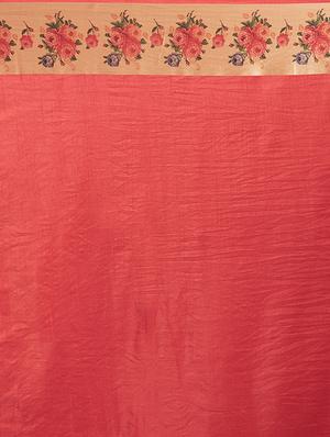 solid bordered woven saree with blouse - 16906495 - Standard Image - 3