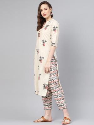 printed kurta pant set - 16906854 - Standard Image - 2