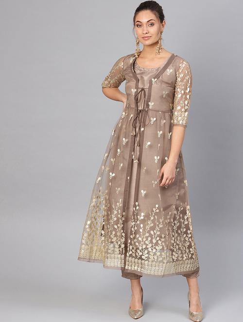 gold print kurta pant set - 16906866 - Standard Image - 1