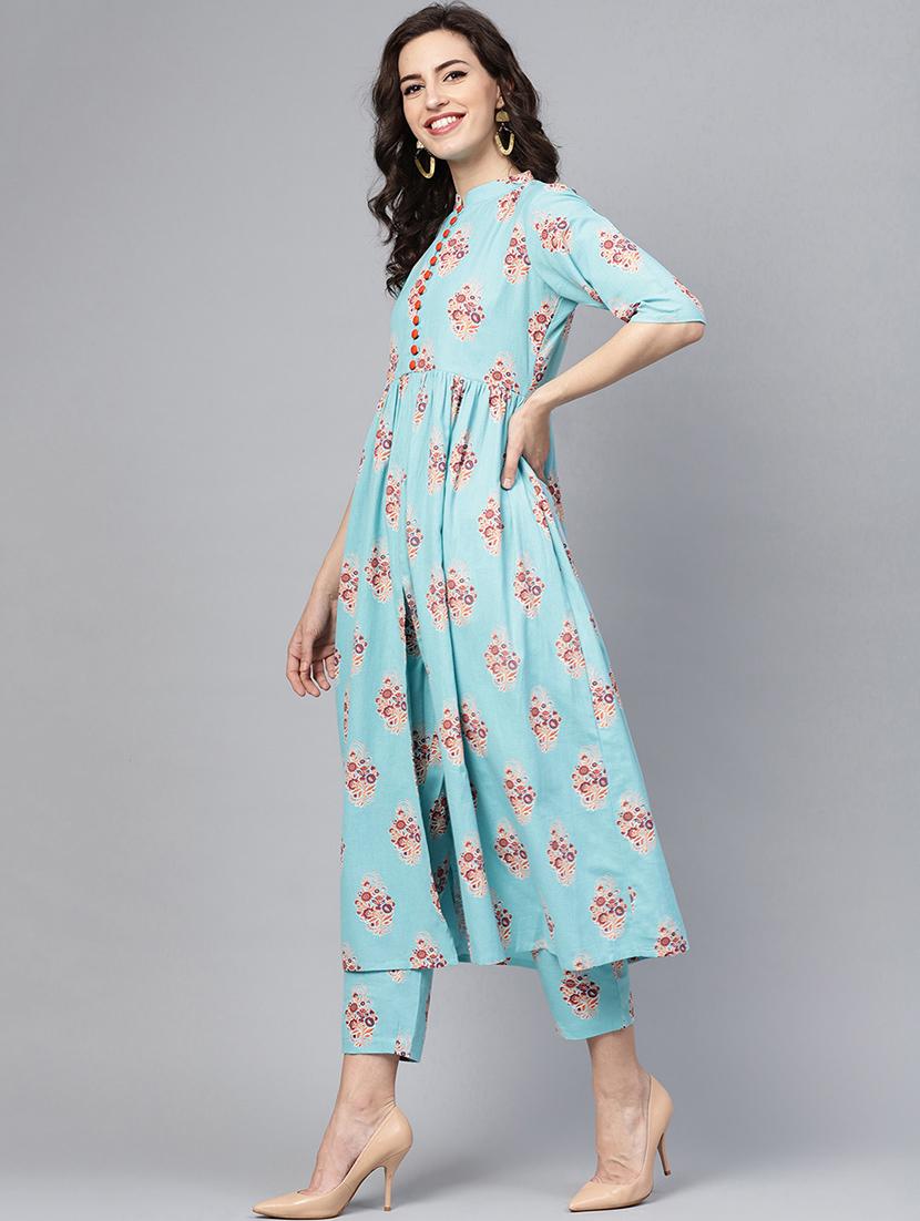 floral kurta pant set - 16906917 - Zoom Image - 2