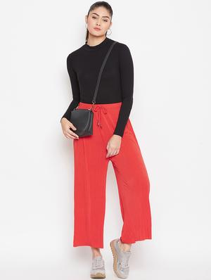 drawstring waist flared palazzo - 16906973 - Standard Image - 4