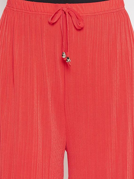 drawstring waist flared palazzo - 16906973 - Zoom Image - 5