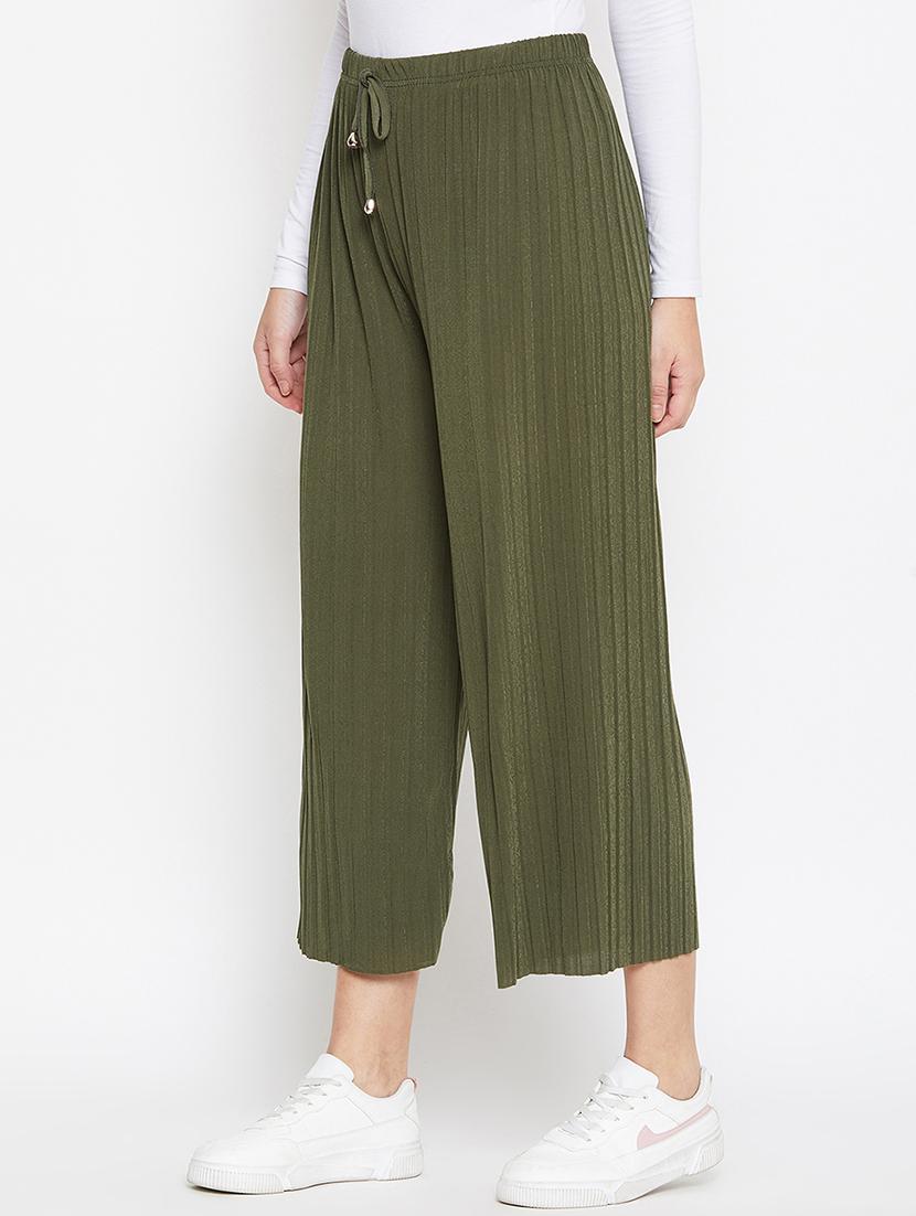 drawstring waist flared palazzo - 16906976 - Zoom Image - 2