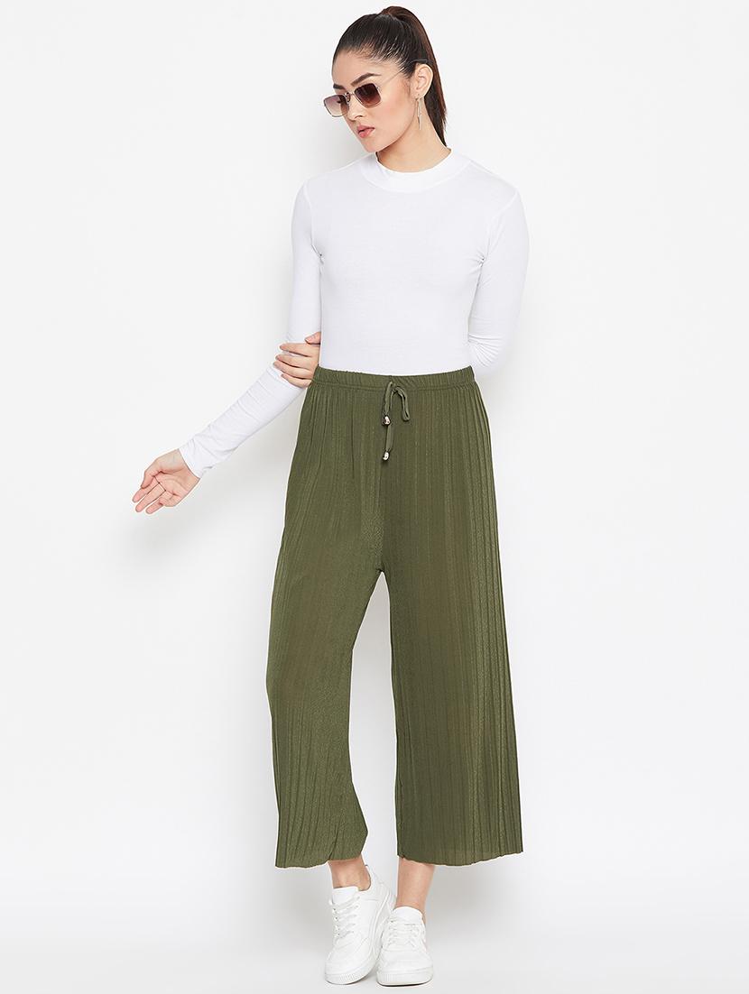 drawstring waist flared palazzo - 16906976 - Zoom Image - 4