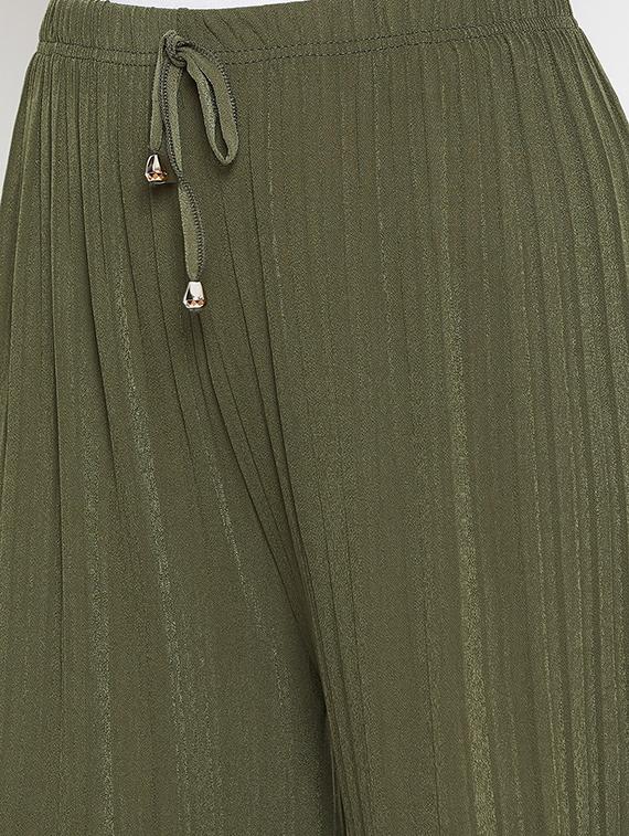 drawstring waist flared palazzo - 16906976 - Zoom Image - 5