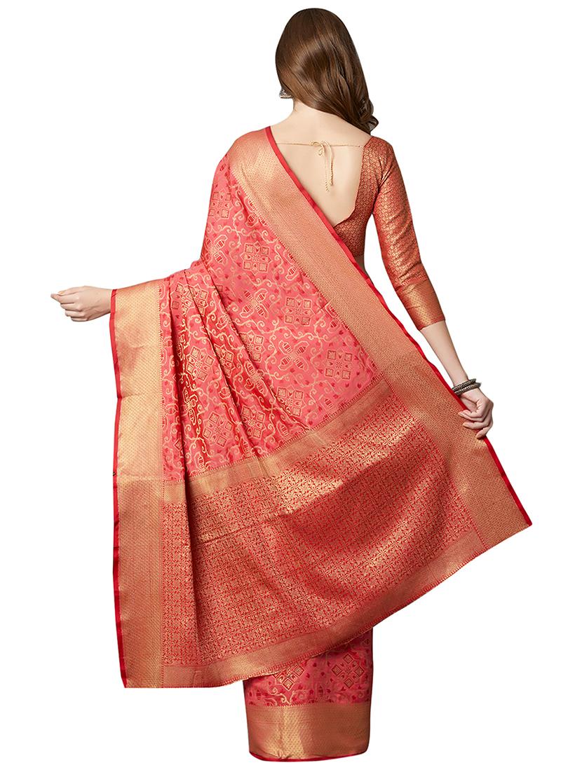 self design kanjivaram saree with blouse - 16906983 - Zoom Image - 2