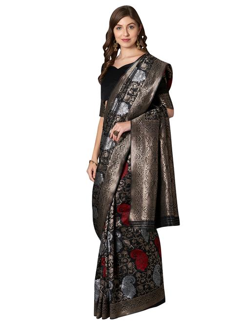 paisley kanjivaram saree with blouse - 16907019 - Standard Image - 1