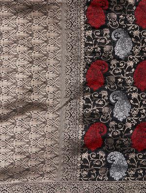 paisley kanjivaram saree with blouse - 16907019 - Standard Image - 4