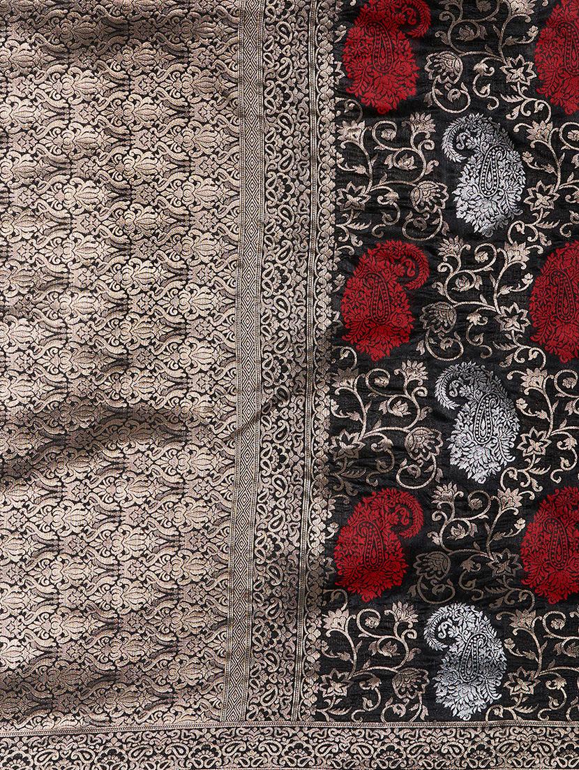 paisley kanjivaram saree with blouse - 16907019 - Zoom Image - 4