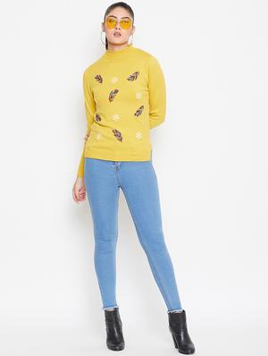 turtle neck embroidered pullover - 16907070 - Standard Image - 4
