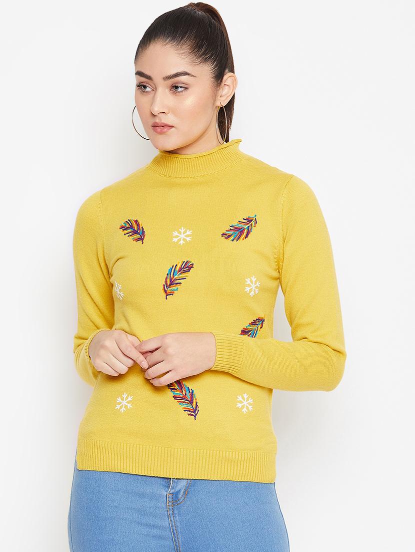 turtle neck embroidered pullover - 16907070 - Zoom Image - 1