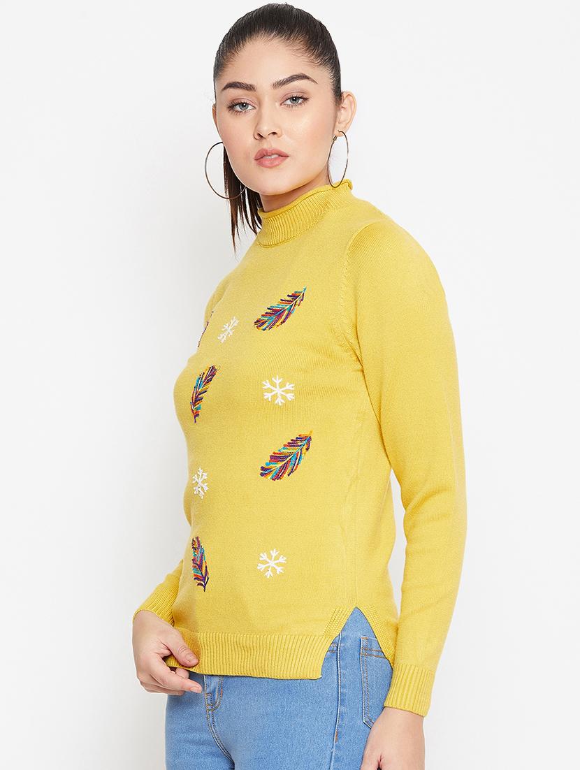 turtle neck embroidered pullover - 16907070 - Zoom Image - 2