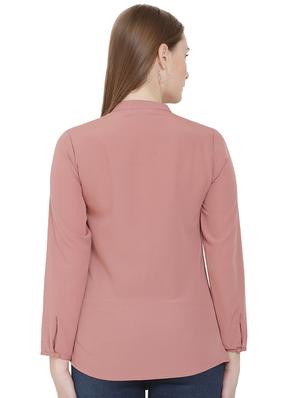 pin tuck detail mandarin neck shirt - 16908172 - Standard Image - 3