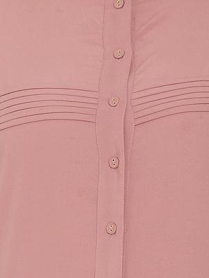 pin tuck detail mandarin neck shirt - 16908172 - Standard Image - 4