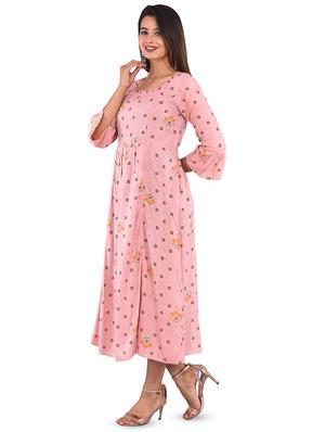 floral print flared ethnic dress - 16908261 - Standard Image - 2