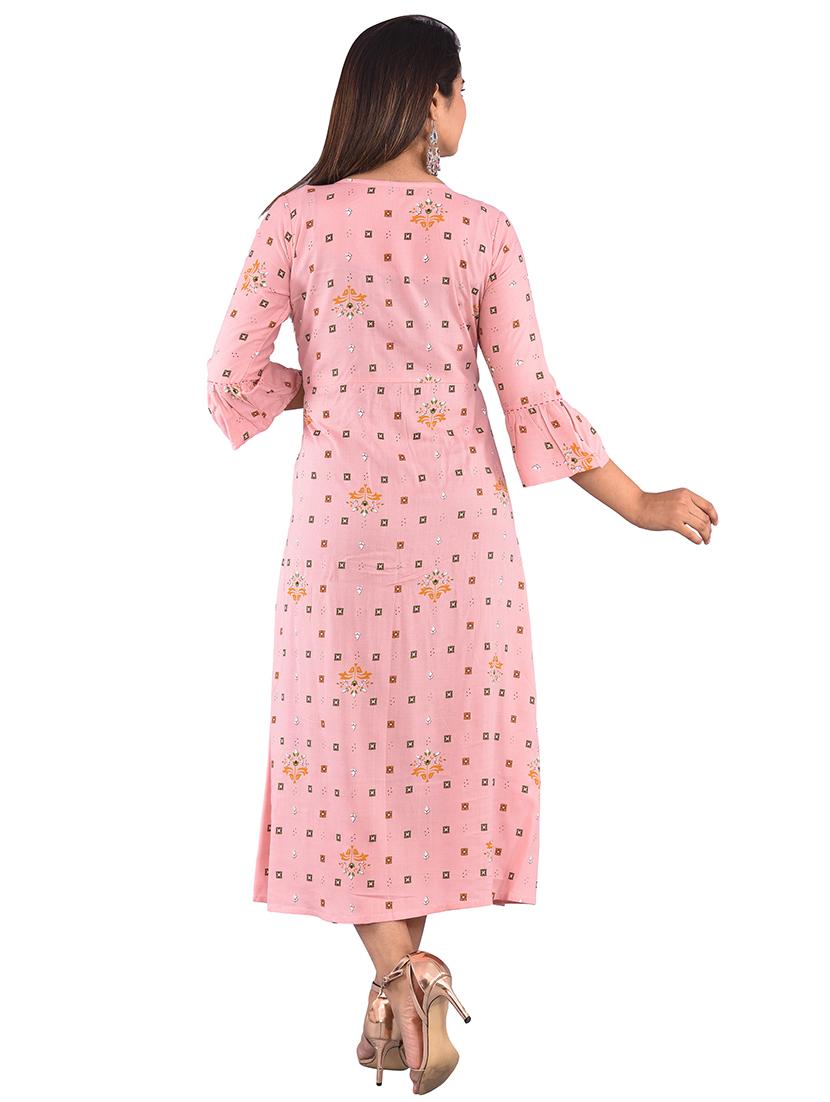 floral print flared ethnic dress - 16908261 - Zoom Image - 3
