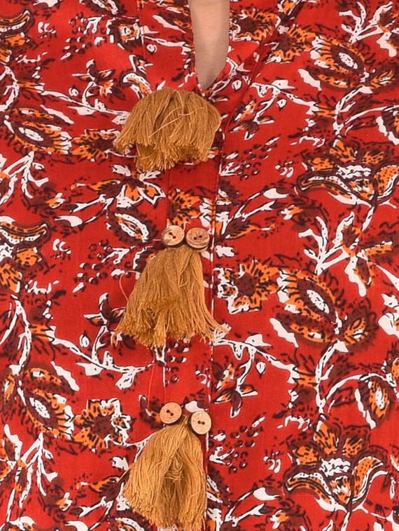 floral print flared ethnic dress - 16908262 - Zoom Image - 4