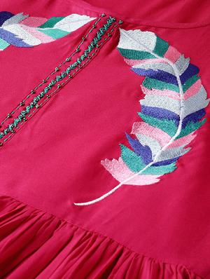 embroidered detail gathered maxi dress - 16908890 - Standard Image - 4