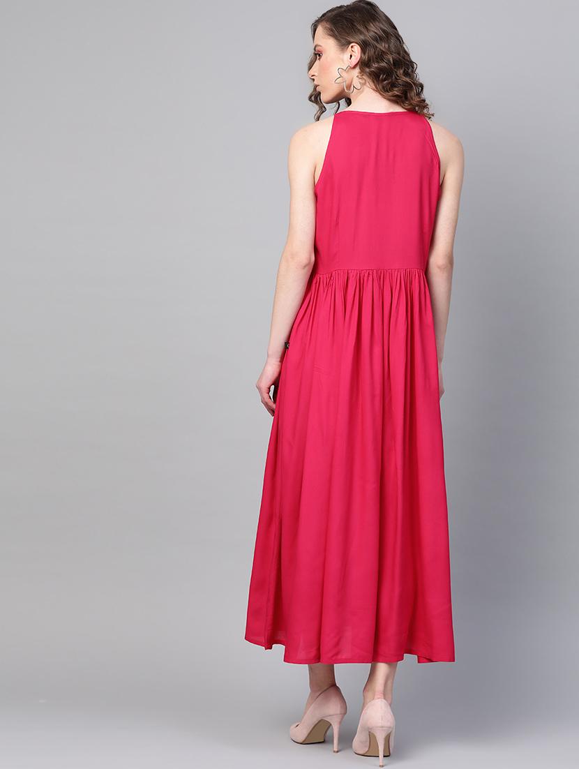 embroidered detail gathered maxi dress - 16908890 - Zoom Image - 3