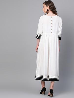 embroidered detail gathered a-line dress - 16908892 - Standard Image - 3